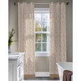 thumbnail image 4 of Pink Brown Floral Sheer Curtains 84 Inch Length 2 Panels Set for Living Room/Bedroom, Spring Flowers Kitchen Curtains with Grommet Semi-Sheer Curtains Drapes Voile Window Treatments 52"x84"x2, 4 of 7