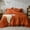 Burnt Orange, variant on Queen Comforter Set, 3 Pieces White Seersucker Comforters Queen Size, Lightweight & Fluffy Bedding Sets Queen for All Season with 1 Ruffle Comforter and 2 Ruffle Pillowshams