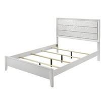 Bowery Hill Contemporary Wood Panel California King Bed in White