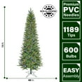 thumbnail image 3 of Fraser Hill Farm 7.5-Ft. Winter Falls Slim-Silhouette Christmas Tree with 8-Function Dual Multicolor & Warm White LED Lights and Music, FFWF075-6GR, 3 of 8