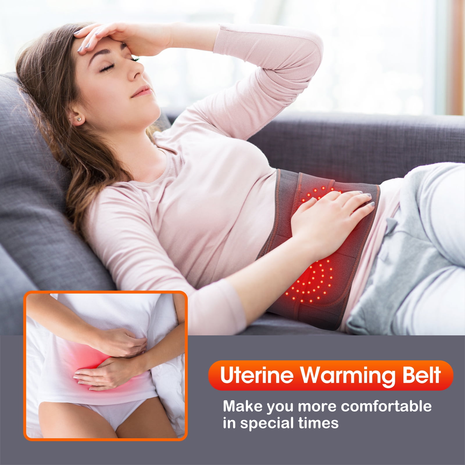 Cordless Heating Pad for Back, Heating Pad for Back Muscle Relax with 3 Heating & Vibration Modes, 5000mAh Heated Back Brace for Menstrual, Neck and Shoulders(46")