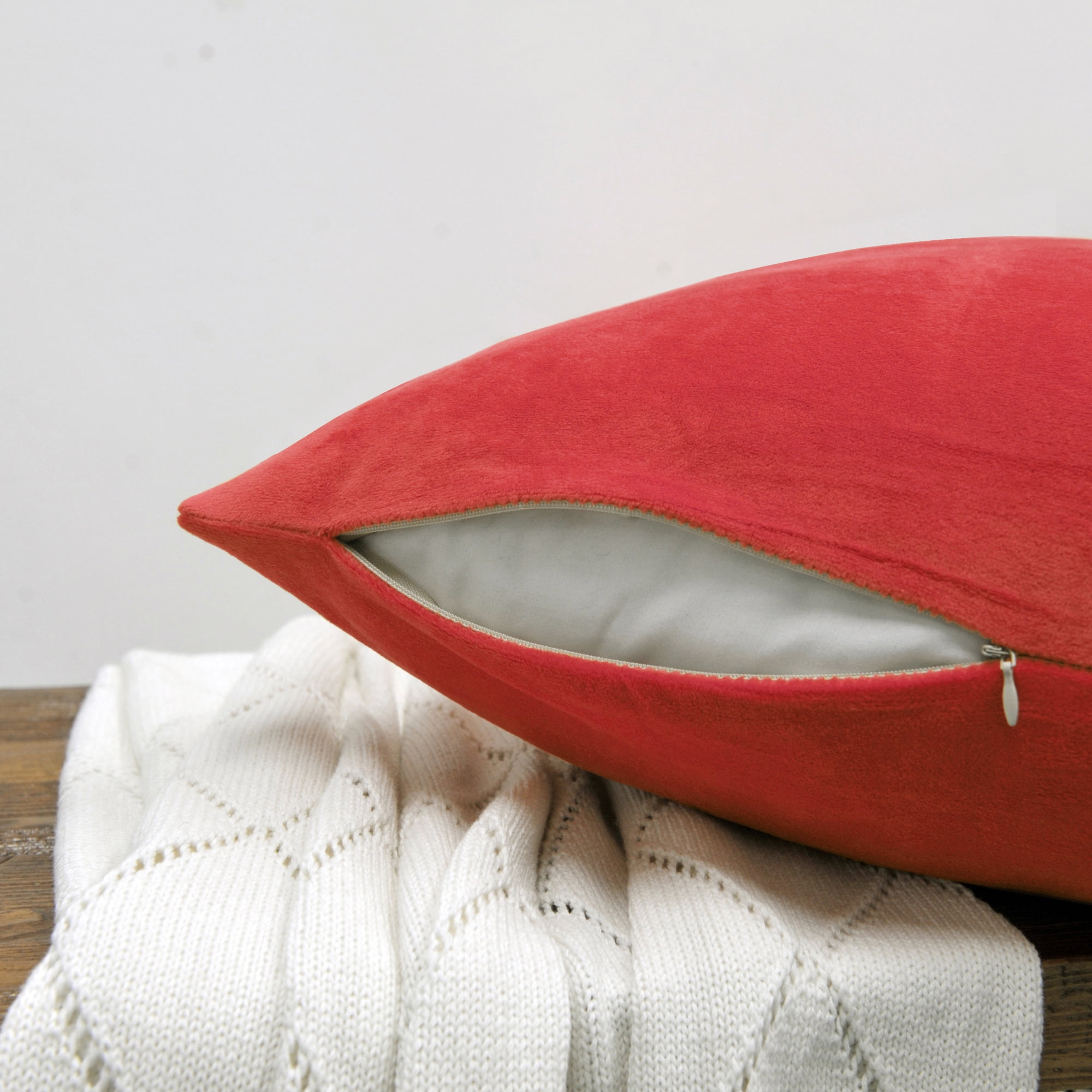 Home Soft Things Supersoft 20-inch Throw Pillow Covers (Set of 4) Red Polyester