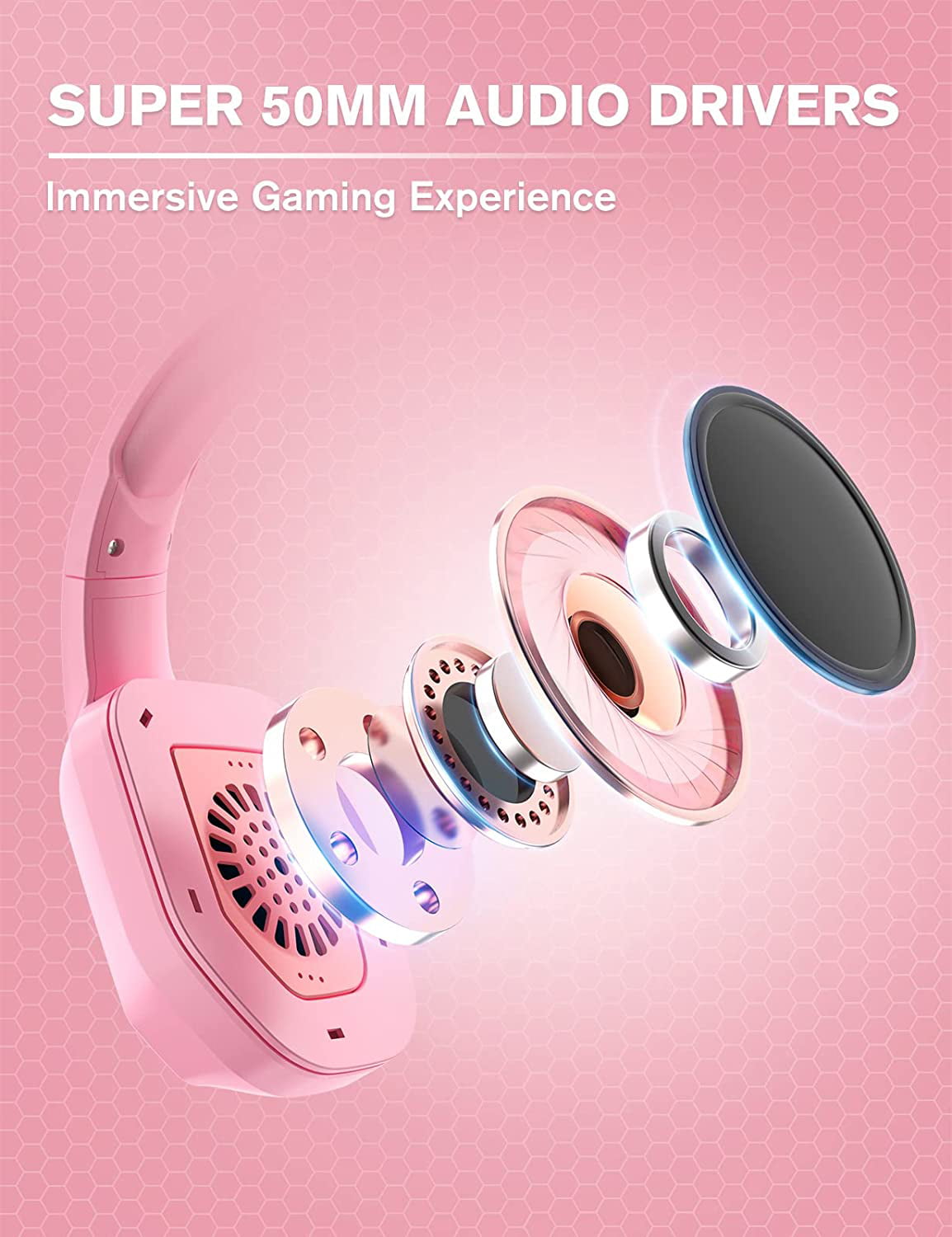 ZIUMIER Z30 Pink Gaming Headset for PS4, PS5, Xbox One, PC, Wired Over-Ear  Headphone with Noise Canceling Microphone, LED Flowing RGB Light, 7.1 
