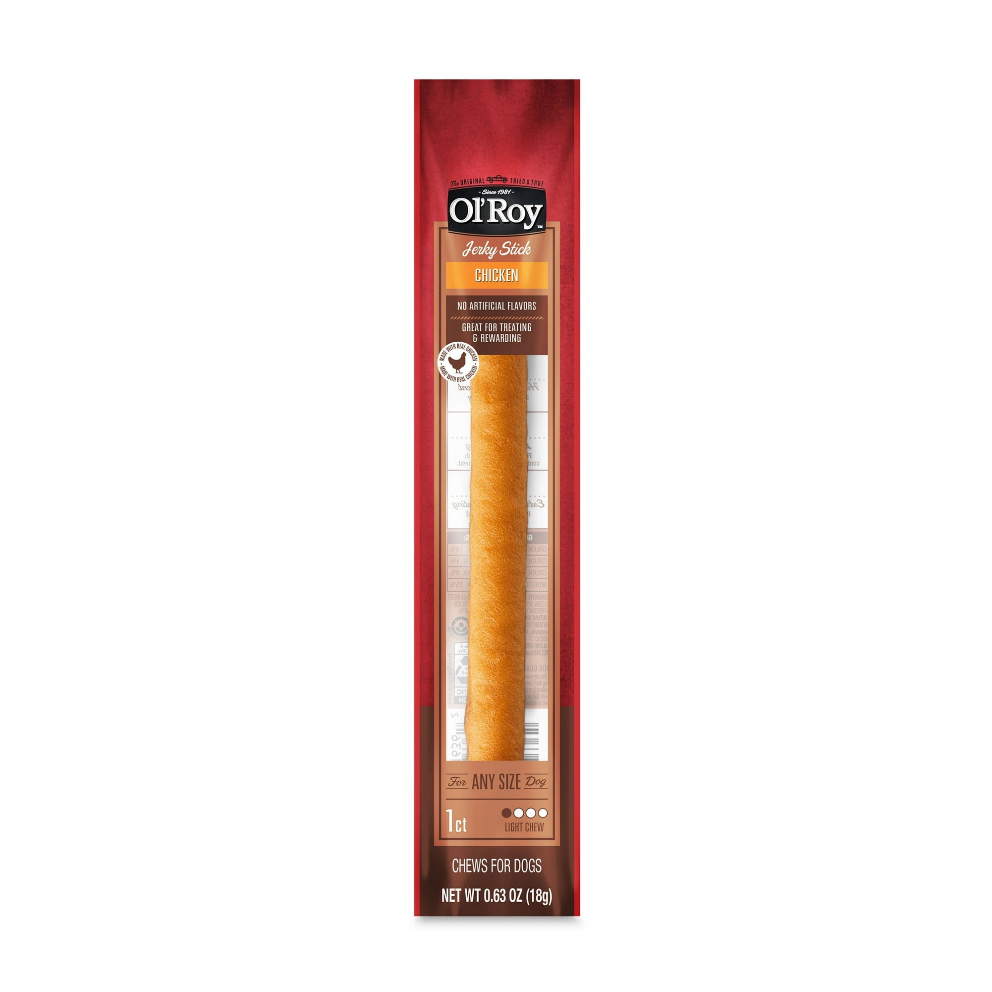 Ol' Roy Chicken Stick, 0.63 oz, Dry Training Treats for Any Size Dogs, 1 Count