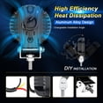 thumbnail image 3 of From China Litampo 4 inch Round Off Road Lights Pods Aluminum with Strobe Amber 80W 12000LM DRL Spot Off Road Work Light Bar with 2 Leads Wiring Harness Kit for Jeep SUV Truck Hunters 2 Pack, 3 of 7