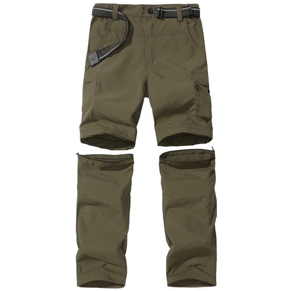 Pantalones JOMLUN para niños, casuales, de secado rápido, senderismo al aire libre, color verde militar