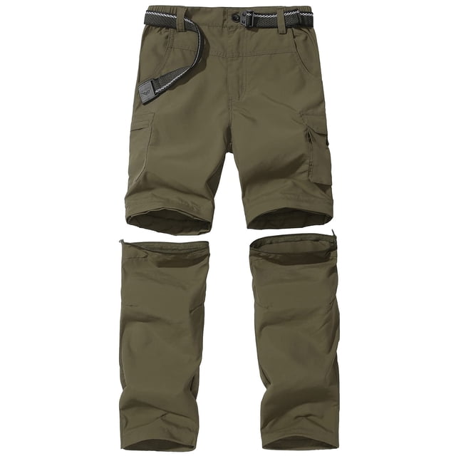 Pantalones JOMLUN para niños, casuales, de secado rápido, senderismo al aire libre, color verde militar