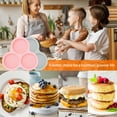 thumbnail image 3 of JUNWELL 2 Pcs Silicone Muffin Top Pans 3-Cavity 4”  Baking Mold for Egg Bun Sandwiches Bakeware Mold, 3 of 10