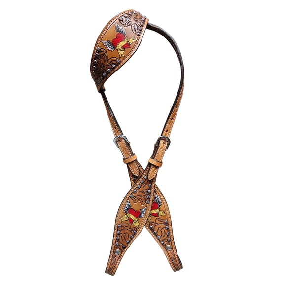 Hilason Western Horse One Ear Headstall Bridle American Leather Tan