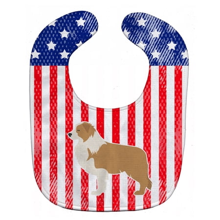 USA Patriotic Red Border Collie Baby Bib