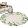 thumbnail image 2 of Eucalyptus Leaves Round Area Rug 4 FT, Non Slip Indoor Outdoor Rug, Rustic Sage Green Botanical Burlap Washable Soft Circular Carpet Non-Shedding Floor Mat for Coffee Table Nursery Foyer Balcony, 2 of 8