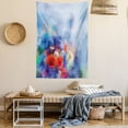 thumbnail image 2 of Watercolor Flower Home Decor Tapestry, Hazy Paint of Nature Elements Botanic Floral Motives Artisan, Wall Hanging for Bedroom Living Room Dorm Decor, 40W X 60L Inches, Red Blue, by Ambesonne, 2 of 5