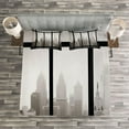 thumbnail image 3 of Ambesonne Scenery Quilted Bedspread Set 3 Pcs, Philadelphia City Roof, King Size, Dimgray and Black, 3 of 3