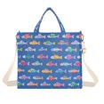 thumbnail image 7 of FORMRS Womens Corduroy Tote Bag Crossbody Shoulder Purse Handbag with Detachable Strap, Colorful Cartoon Fish Pattern, 7 of 7