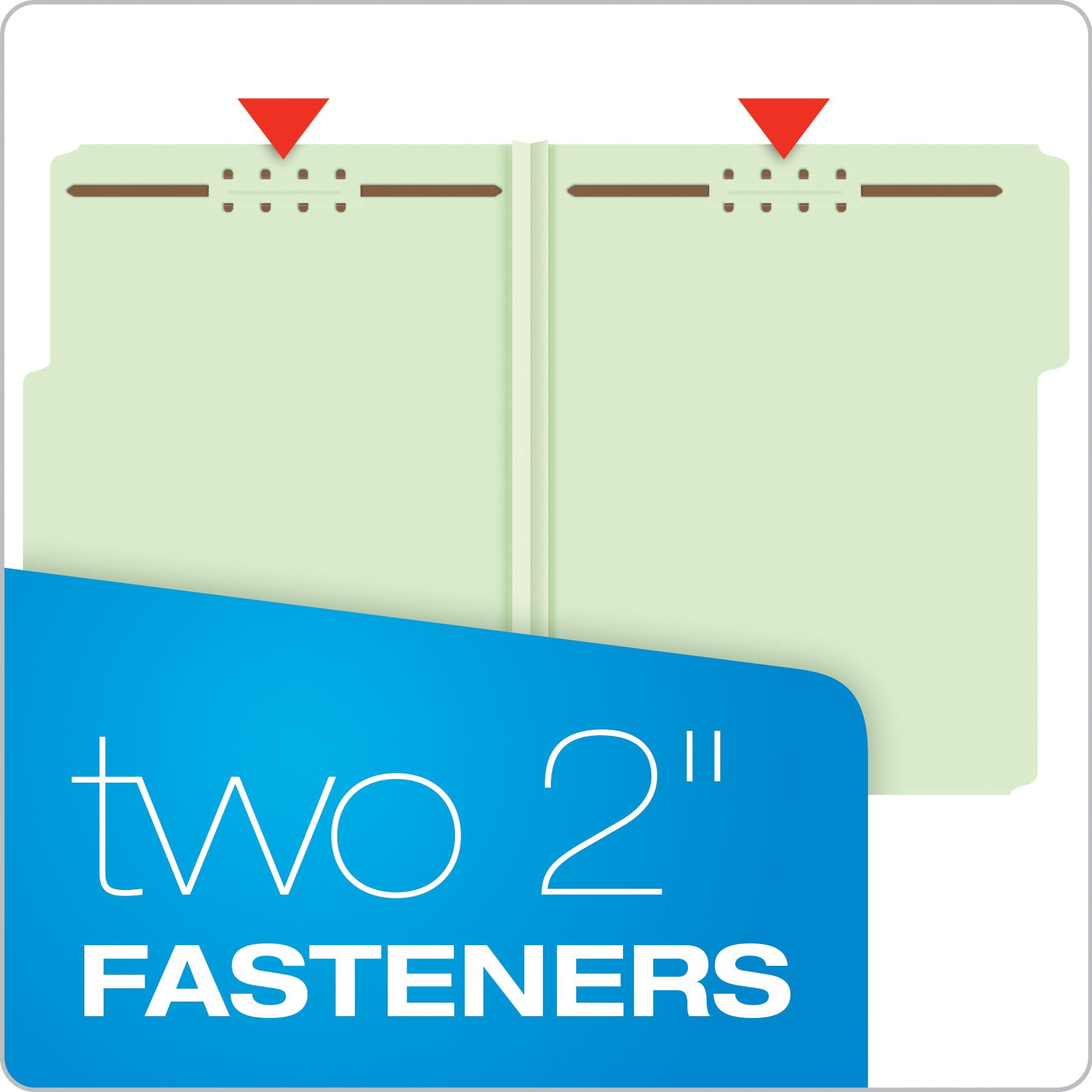 Pendaflex Pressboard Folders 2 Fasteners 2" Expansion 1/3 Tab Letter Green 25/Box 17181