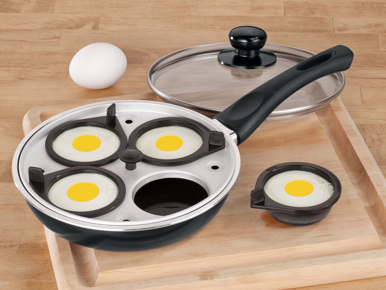 Eggssentials 2 IN 1 Egg Pan & Egg Poacher Pan, Granite Nonstick Fry Pan  Poached Egg Maker and Frying Skillet with Lid, Poached Eggs Cooker Food  Grade