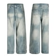 thumbnail image 4 of Mens Wide Leg Jeans Washed Slightly Stretchy Casual Fit Durable Denim Pants For Daily Activities Relaxed Everyday Wear, 4 of 13