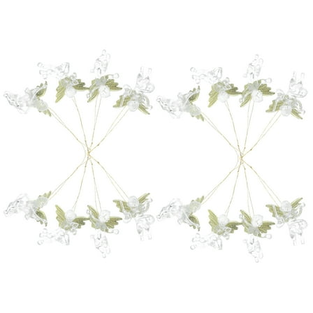 Amosfun Angel Wing Ornament Christmas Hanging Ornaments Assorted Color 24Pcs