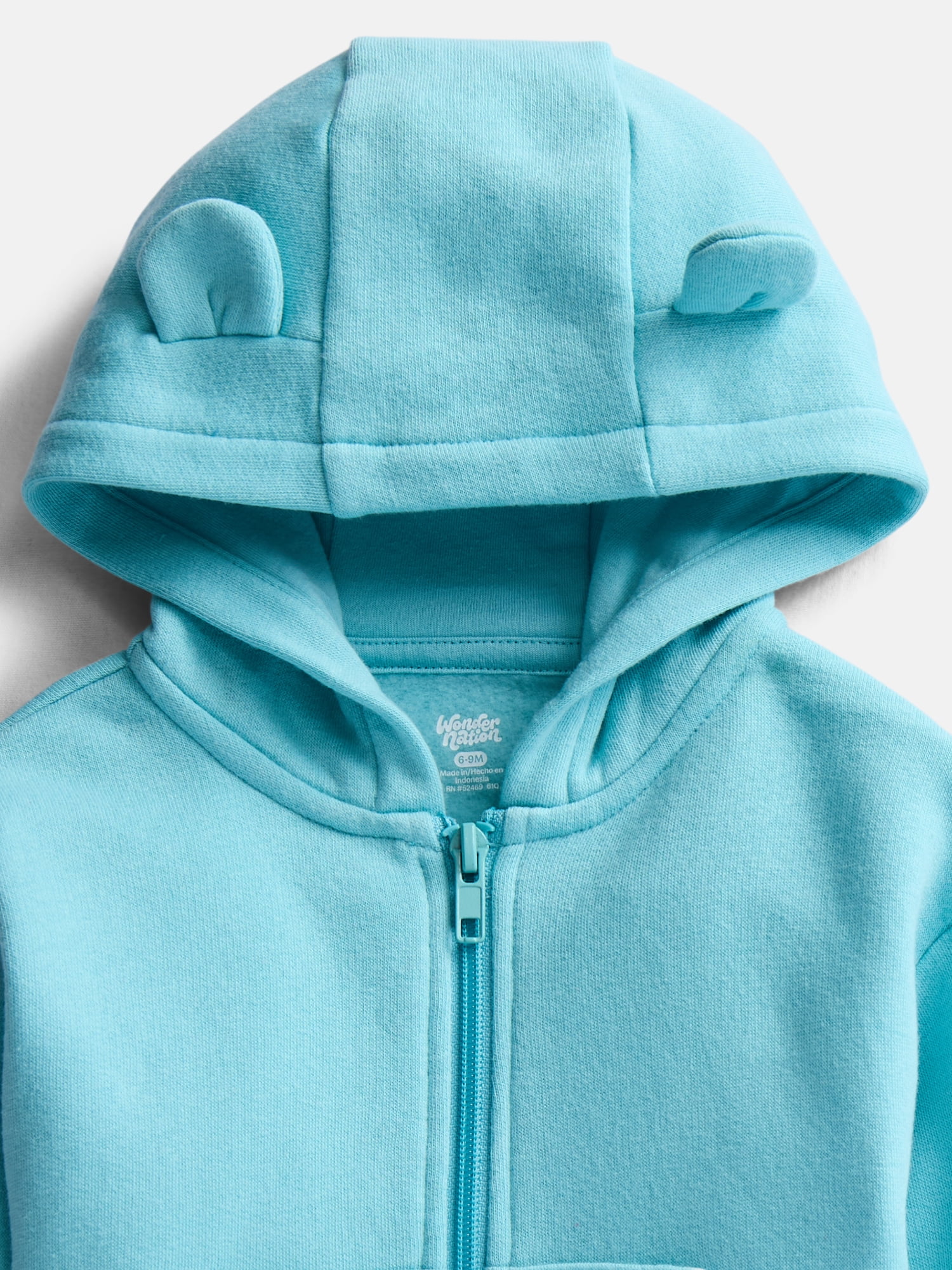 Wonder Nation Baby Zip Up Hoodie and Joggers Fleece Set, Sizes 0/3M-24M