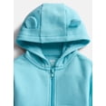 thumbnail image 2 of Wonder Nation Baby Zip Up Hoodie and Joggers Fleece Set, Sizes 0/3M-24M, 2 of 3