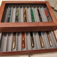 thumbnail image 4 of Caja de presentación de 2 capas con 23 ranuras Caja de almacenamiento de de caja de exhibición de de madera, pantalla de jinwen Estuche de almacenamiento de cajas de bolígrafos, 4 of 7