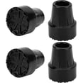 thumbnail image 4 of 4PCS Replacement Cane Tips 1 Inch Plastic Black Attachment Base Grip Durable Universal Sizing Walking and Standing Stick Accessories, 4 of 6