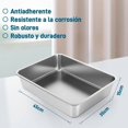 thumbnail image 3 of Cajas de Arena para Gatos de Acero Inoxidable,Bandeja higiénica de arena metálica con Lado Alto para Gato Grande para Interior,A Prueba de Salpicaduras para Una Fácil Limpieza con Agua (45*35*15cm), 3 of 6