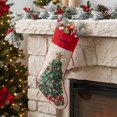 thumbnail image 4 of Personalized Christmas Stockings with Embroidered Name,Soft Velvet with Snowman Jacquard Design Xmas Stockings,18Inches Vintage Stocking for Family & Fireplace Holiday Decor Gift, 4 of 9