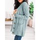 thumbnail image 2 of Jersey tipo cárdigan PRETTYGARDEN para mujer, tejido trenzado, verde (M), 2 of 9