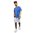 thumbnail image 5 of Men's Hipster Hip Hop Button Down Pin Striped Baseball Jersey Short Sleeve Shirt BJ44 - Royal Blue - Small, 5 of 5