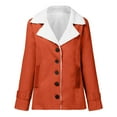 thumbnail image 4 of Winter Warm Fleece Lined Jackets For Women Plain Color Jacket With Pockets Button Coats Outerwear, 4 of 6