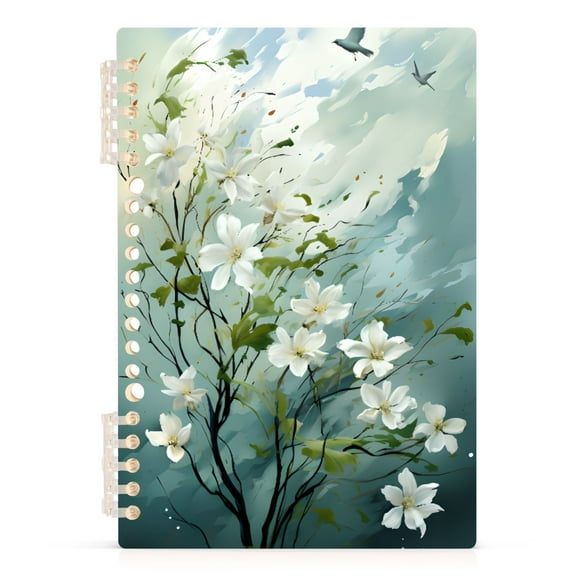 Jasmine Flowers Spiral Journal Notebook College Ruled Notebook 8.3" x 5.7" A5 Lined Thick Paper Page
