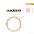 thumbnail image 6 of Angara Natural 0.32 Ct. Blue Sapphire with Diamond Non Eternity Wedding Band in 14K Rose Gold for Women (Ring Size: 3), 6 of 11
