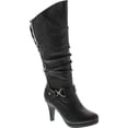 thumbnail image 2 of TOP Moda Bottes à Talons Hauts Lacées à Bout Rond pour Femmes Page-65, Noir Premier, 10, 2 of 4