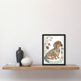 thumbnail image 2 of Dachshund Shorthaired Dog with Ornate Floral Patterns Colourful Colour Pencil Illustration Artwork Framed Wall Art Print A4, 2 of 4