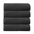thumbnail image 3 of Home Weavers Hazel 500 GSM 100% Cotton Hand Towels, Set of 4, Zero Twist, Quick Dry, 16"x24", Black, 3 of 10