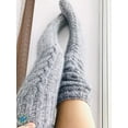 thumbnail image 7 of Deago Women's Cable Knitted Thigh High Boot Socks Long Winter Over Knee Stockings Leg Warmers (Gray), 7 of 7