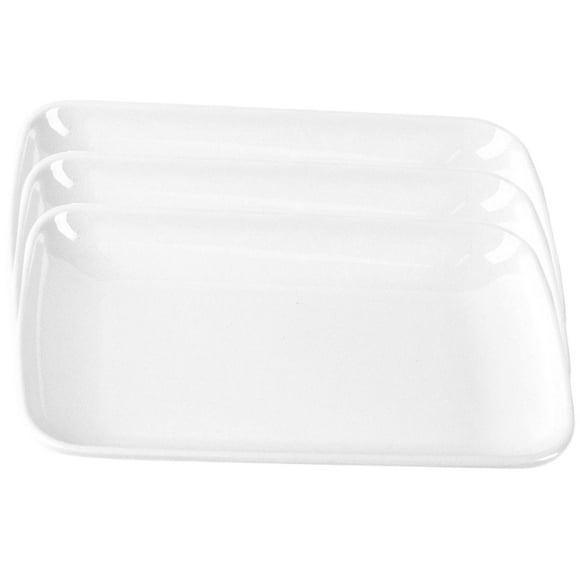 3pcs plato rectangular de desayuno plato para servir plato de comida rectangular plato de postre