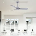 thumbnail image 5 of Matthews Fan Company AK-MWH-BN-56 Alessandra 56” Matte White Ceiling Fan with 3 Brushed Nickel Blades, Remote Control, Indoor/Outdoor Wet Rated, 5 of 6