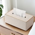 thumbnail image 4 of Fashion Leather Tissue Box - Pearl White - 25*13.5*10.5cm - 1pc, 4 of 5