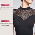 thumbnail image 2 of Traje de baile para adultos, traje de ballet, cuello alto, traje de una pieza de encaje, traje de gimnasia, traje de práctica de prueba de arte, traje físico, 2 of 4
