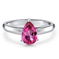 thumbnail image 3 of Gem Stone King 10K White Gold Pure Pink Mystic Topaz Engagement Ring for Women | 1.00 Cttw | Pear Shape 8X5MM | Gemstone November Birthstone | Size 9, 3 of 6