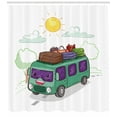 thumbnail image 3 of Camper Shower Curtain, Bus Loaded with Luggage Cruising in the Countryside Hippie Van Outdoor Activity, Fabric Bathroom Set with Hooks, 69W X 70L Inches, Multicolor, by Ambesonne, 3 of 3