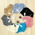 thumbnail image 5 of YunPes Boys and Girls 3D Bunny Tail Decoration Suspenders Knitted Romper Children's Easter Wear Boys Snap up Rompers, 5 of 8