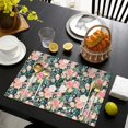 thumbnail image 4 of Pioneer Flower Floral Print Pattern Summer Placemats Table Placemats Set Of 4-Linen Kitchen Washable Placemats Table Mats 12x18 Inch Non-Slip Heat Resistant, 4 of 5