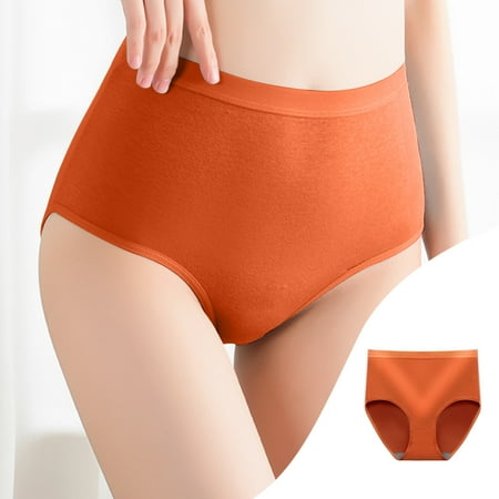 New & Trending  Women s High Waisted Underwear  Soft Cotton  Breathable  Seamless  Comfortable  Daily Wear  Supportive  for Workout  Sleep  Everyday Use  Tops Plus Size | Orange L | Sopatenor