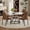 White Table+Four Brown Chairs, variant on Hi loPres 5-Piece Round Dining Table Set, 47.3-Inch Walnut MDF Desk with Black Hourglass Base, 4 Brown Fabric Chairs for Kitchen Cafe