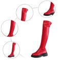 thumbnail image 6 of Xiaoxatg Women's Over-The-Knee Boots Ladies Fashion Retro Winter Solid Leather Thick Heel Long Sleeve Design 9 Red, 6 of 8