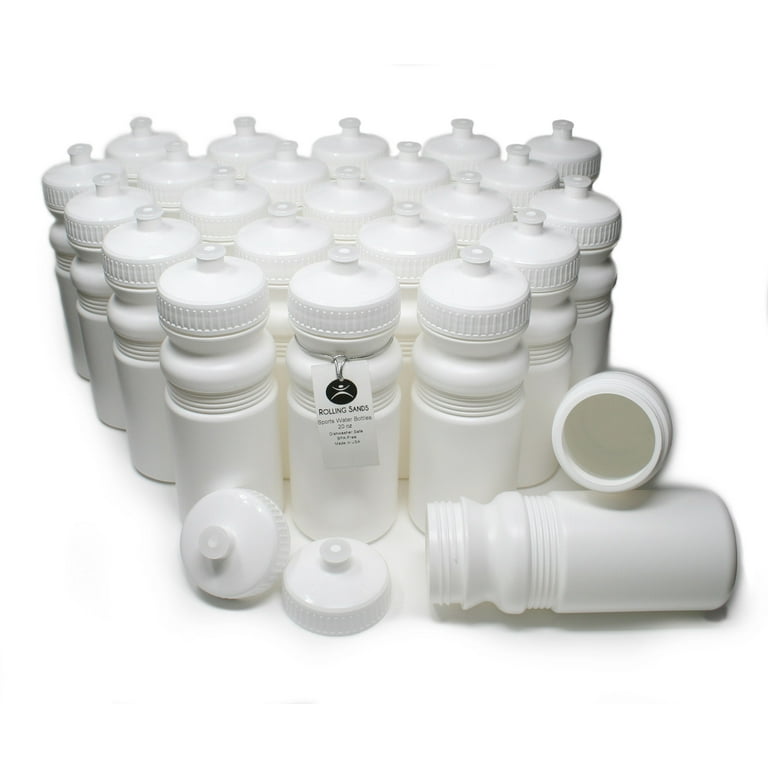 Rolling Sands 20 oz Sports Water Bottles 24 Pack, USA Made, BPA-Free, Dishwasher Safe, Black