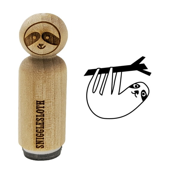 Sweet Sloth Hanging from Tree Rubber Stamp for Scrapbooking Crafting Stamping - Mini 1/2 Inch